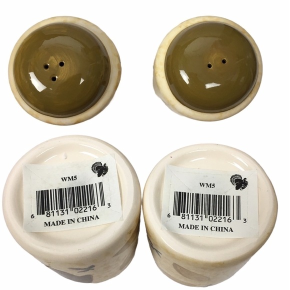 HARVEST Leaf Design Serving Set Thanksgiving Creamer Sugar Salt Pepper Ceramic - Picture 11 of 16